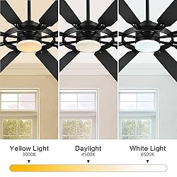 ELEHINSER 72 Inch Ceiling Fan with Lights and