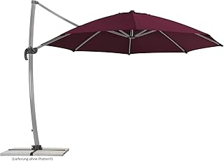 Schneider Sonnenschirm Rhodos Rondo, bordeaux, 350 cm rund, Gestell Aluminium, Bespannung Polyester, 22.4 kg