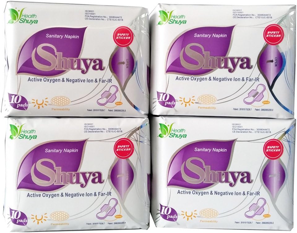 SHUYA Minus ions(Anion) Ultra Thin Breathable Sanitary Towels-40Pads(Pack of 4)