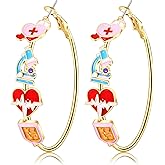 BVGA Nurses Day Earrings Fun Nurse Hat Syringe Microscope Heart Hoop Earrings for Women Nursing Graduation Jewelry Accessories Gifts