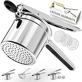 SPEENSUN Heavy Duty Potato Ricer, 3 Interchangeable Discs, Stainless Steel | Detachable Masher Press with Silicone Handle for Fluffy Mash, Spaetzle, Gnocchi &amp; Baby Food, Dishwasher Safe