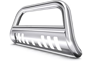 YITAMOTOR Bull Bar Compatible with 2016-2023 Toyota Tacoma (Excludes TRD Models), 3" Tubing Brush Guard Pickup Truck Front Bumper Push Bar w/Grille Skid Plate