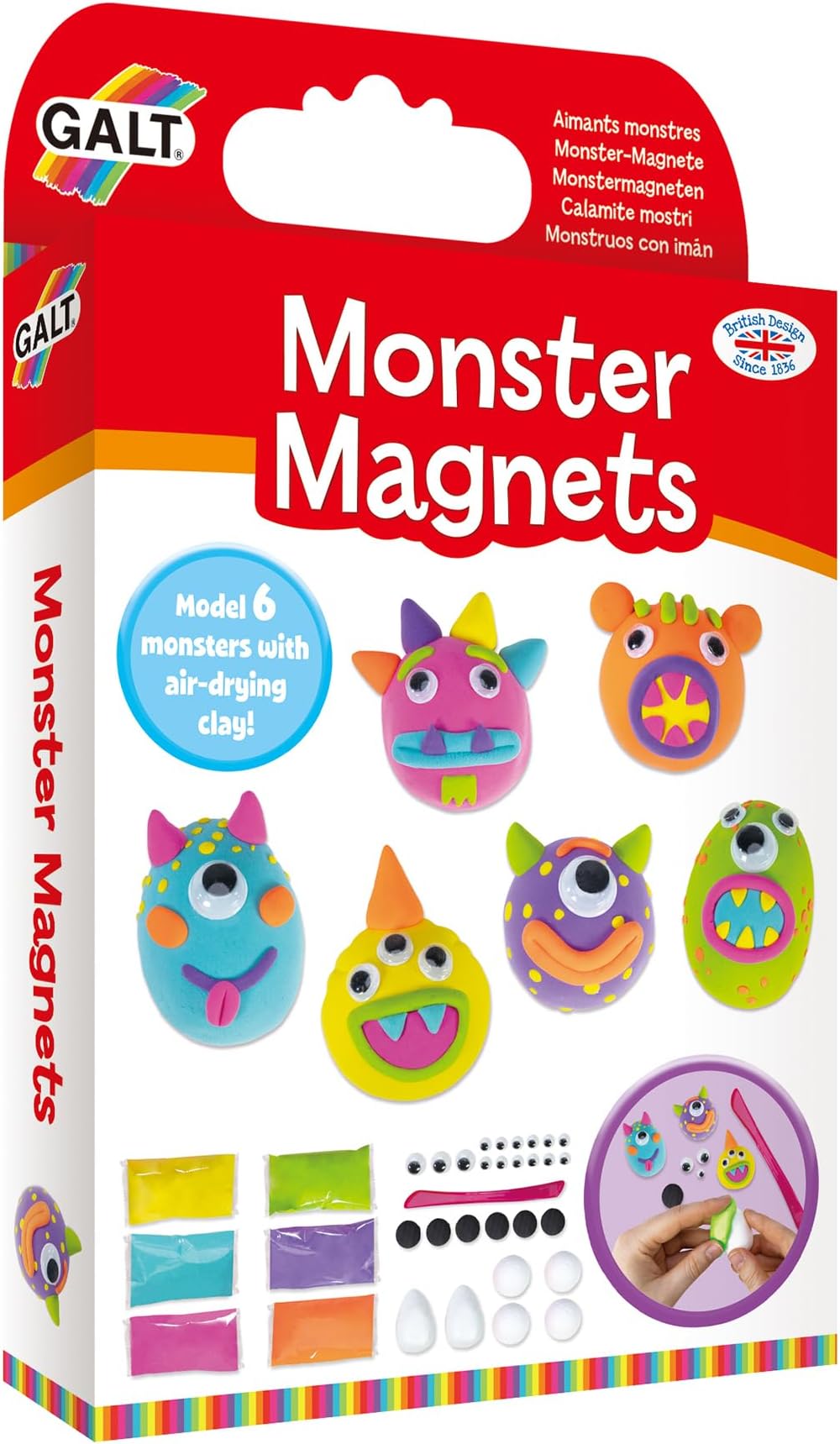 Galt Monster Magnets Craft Kit for Kids Ages 6+ Creative Case