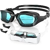 Greatever Sleek Swim Goggles Unisex-Adult, UV400 Protection Swimming Goggles, HD Wide View Goggles, Anti Fog No Leakage