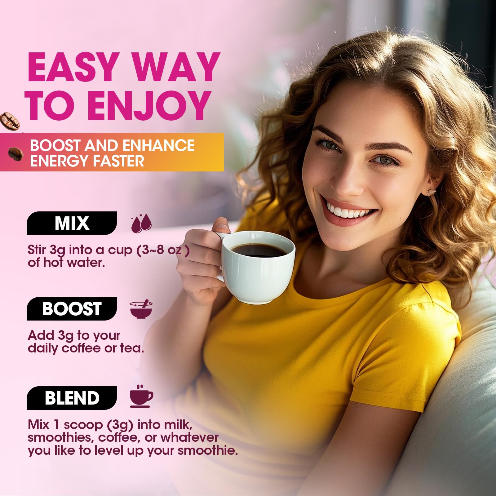 B BEWORTHS Mushroom Coffee, Slim Mushrooms Coffee Powder with Ashwagandha, Lion's Mane, Reishi, Prebiotics, L-theanine, Chaga, Turkey Tail, Mixed Arabica Instant Coffee for Focus, Immune & Digestive