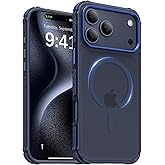 KCQNine Magnetic for iPhone 17 Pro Max Case,[Anti-Slip][Compatible with MagSafe][Military Grade Drop Protection] Shockproof Protective Translucent Phone Case for iPhone 17 Pro Max Case,Forest Blue