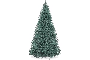 Best Choice Products Artificial Christmas Tree, 4.5ft Premium Unlit Realistic Spruce Holiday Décor w/Dense Branches, Metal Base – Blue Spruce