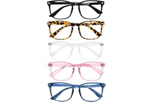 AIMISUV 5 Pack Reading Glasses for Women Men, Blue Light Blocking Computer Readers UV Glare(Multicolor, 1.5x)