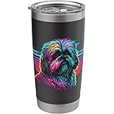 Colorful Splash Shih Tzu Art - Animal Breeder Dog Trainer Stainless Steel Insulated Tumbler