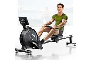 WENOKER Rowing Machine for Home, Magnetic Rower Machine, 350 LB Weight Capacity, 16-Level Silent Resistance Row Machine for Gym Exercise Full-Body Workout Compact Rower with LCD Monitor Tablet Holder