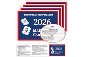 Pixibond Mahjong Cards 2026, 4 PCS Mah Jongg Cards Large Print, Easy to Read Mah Jong Rule Guide Mahjong Accessories and Gift