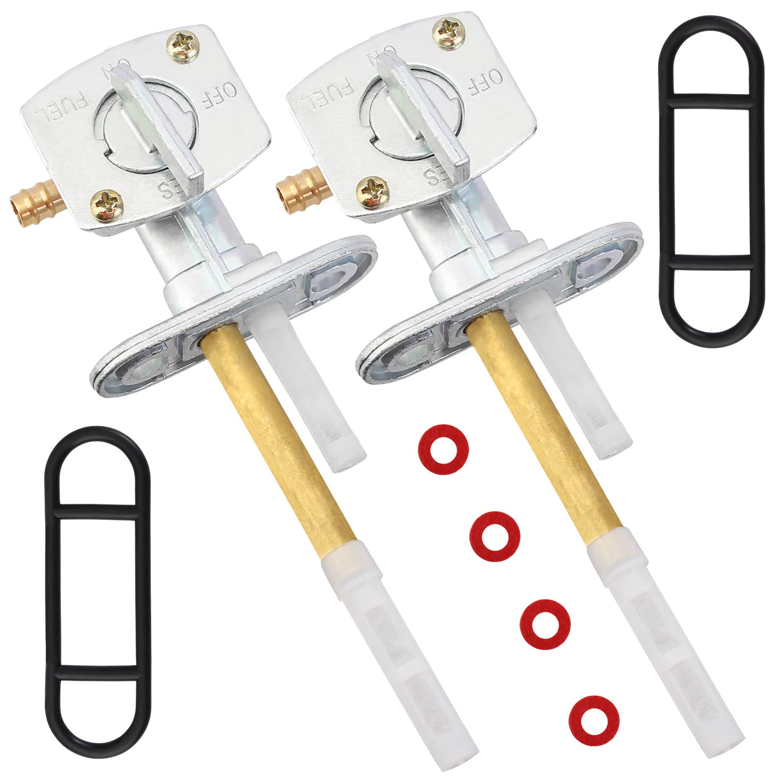 QAZAKY Pack-of-2 Fuel Gas Tank Petcock Valve Switch Compatible with Kawasaki Bayou 220 250 300 400 KLF220 KLF250 KLF300 KLF400 Prairie 300 360 400 KVF300 KVF360 KVF400 Ninja 500R EX500 ZX600 VN1500