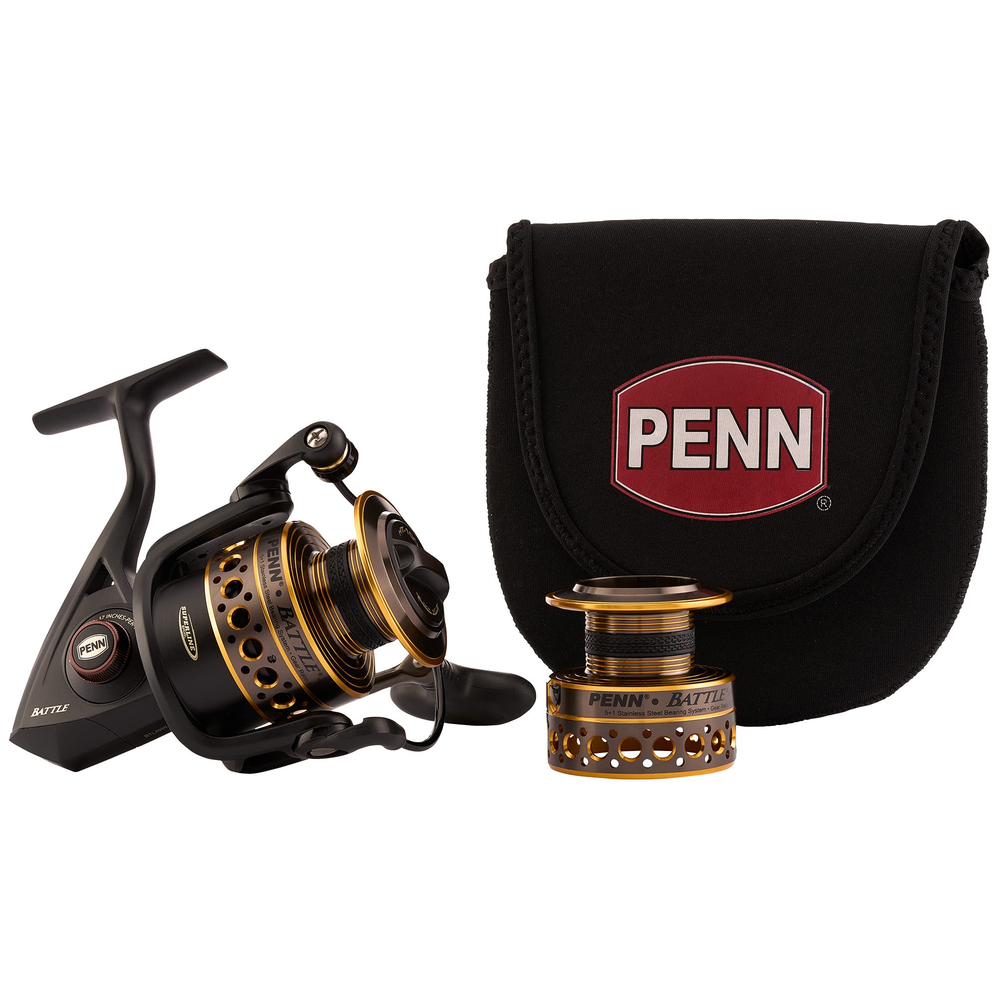 PENN Battle Spinning Fishing Reel Kit with Spare Spool and Reel Cover