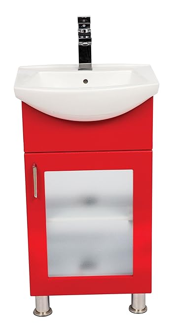 Dazzle Kitchen Modular Bwr Plywood Vanity Washbasin Cabinet Red