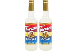 Torani Coconut Flavour Syrup, 750ml bottle, 2 Pack, white