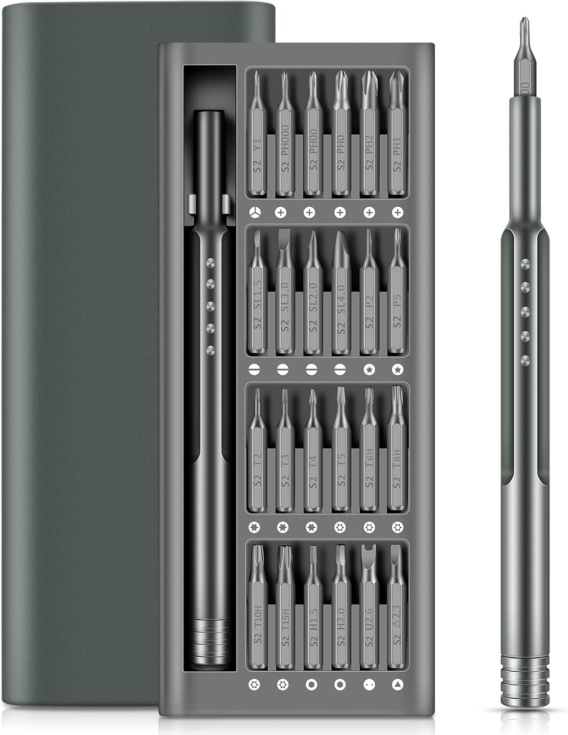 Mini Screwdriver Set,24 in 1 Precision Small Screwdriver Kit Magnetic Electronics Repair Tool with Aluminum Box for iPhone, iPad,Android, MacBook,PC,Laptop,Apple Watch,Switch, Xbox, PlayStation,Watch