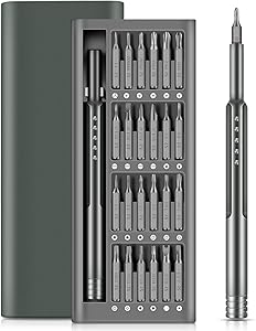 Mini Screwdriver Set,24 in 1 Precision Small Screwdriver Kit Magnetic Electronics Repair Tool with Aluminum Box for iPhone, iPad,Android, MacBook,PC,Laptop,Apple Watch,Switch, Xbox, PlayStation,Watch