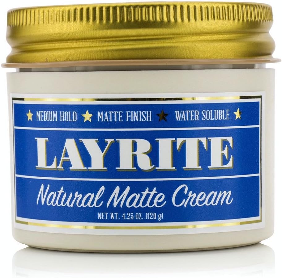 Layrite - Natural Matte Cream (Medium Hold Matte Finish Water Soluble) 120g/4.25oz