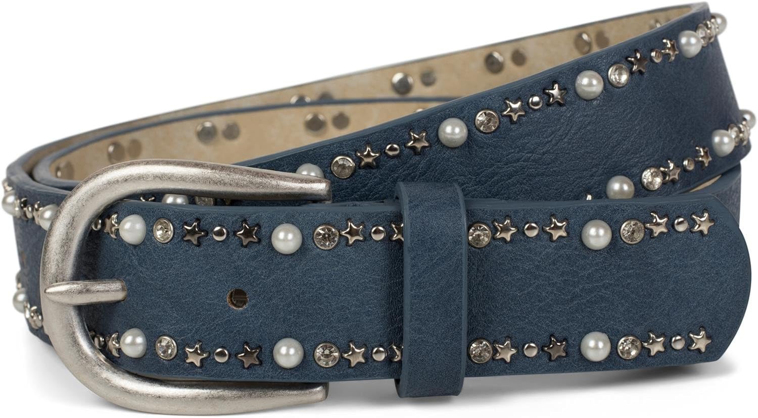 StyleBREAKER Real Leather Rivet Belt In Vintage Style - Foto 5