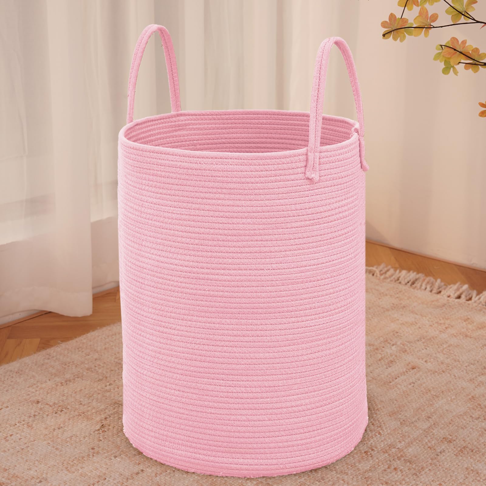 JMvicyroam Large Woven Laundry Basket Hamper,80L