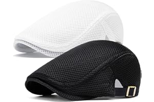 meioro Mens Breathable Mesh Summer Hat Adjustable Flat Cap Newsboy Beret Ivy Cap Irish Cabbie Fishing Hats