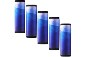 GOWRAPS 5 Pack Neoprene Luggage Handle Wraps for Suitcase Travel Luggage Tags/Identifiers/Marker/Grips (2.0 Version) (Blue)