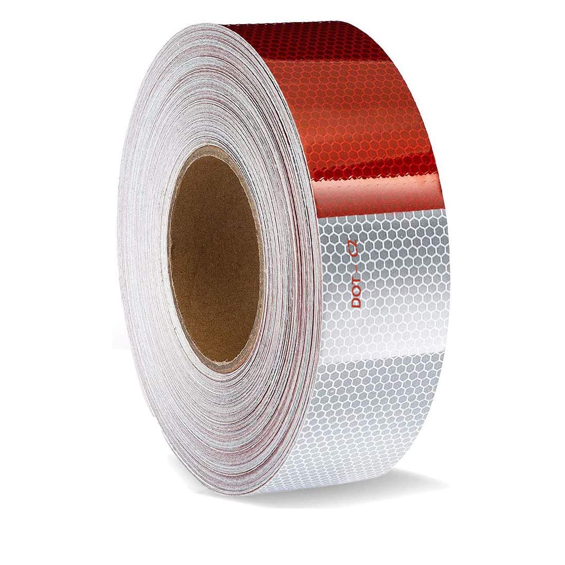 WONDER POINT DOT-C2 Reflective Tape, 2" X164ft Waterproof Reflector Tapes Safety Reminder, Sticker Strips for Vehicles Cars Trailers Trucks Motorcycle Camper(Red and White)