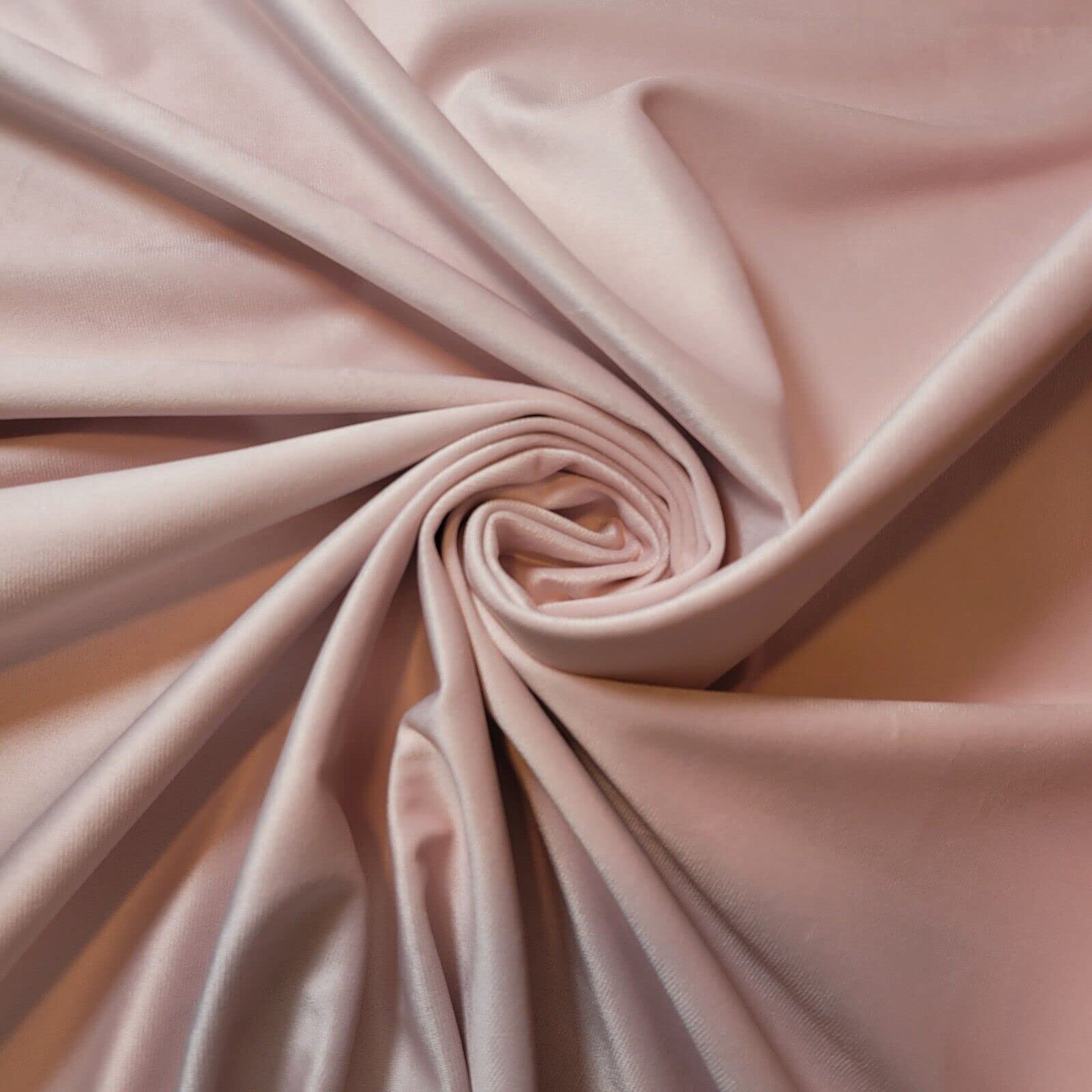 Soft Luxurious 58'' Wide Faux Plush Velvet Non Stretch Fabric Material Suitable for Curtains & Upholstery (Baby Pink) (SueVelv01)