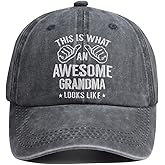 HHNLB Grandma Hats for Women, Adjustable Embroidered Wash Cotton Grandmother Birthday Baseball Cap
