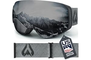 WILDHORN OUTFITTERS Wildhorn Roca Ski Goggles Men Women Anti-Fog/Scratch 100% UV-Magnetic Lens-Snowboard Snow Goggles Men Women Adult