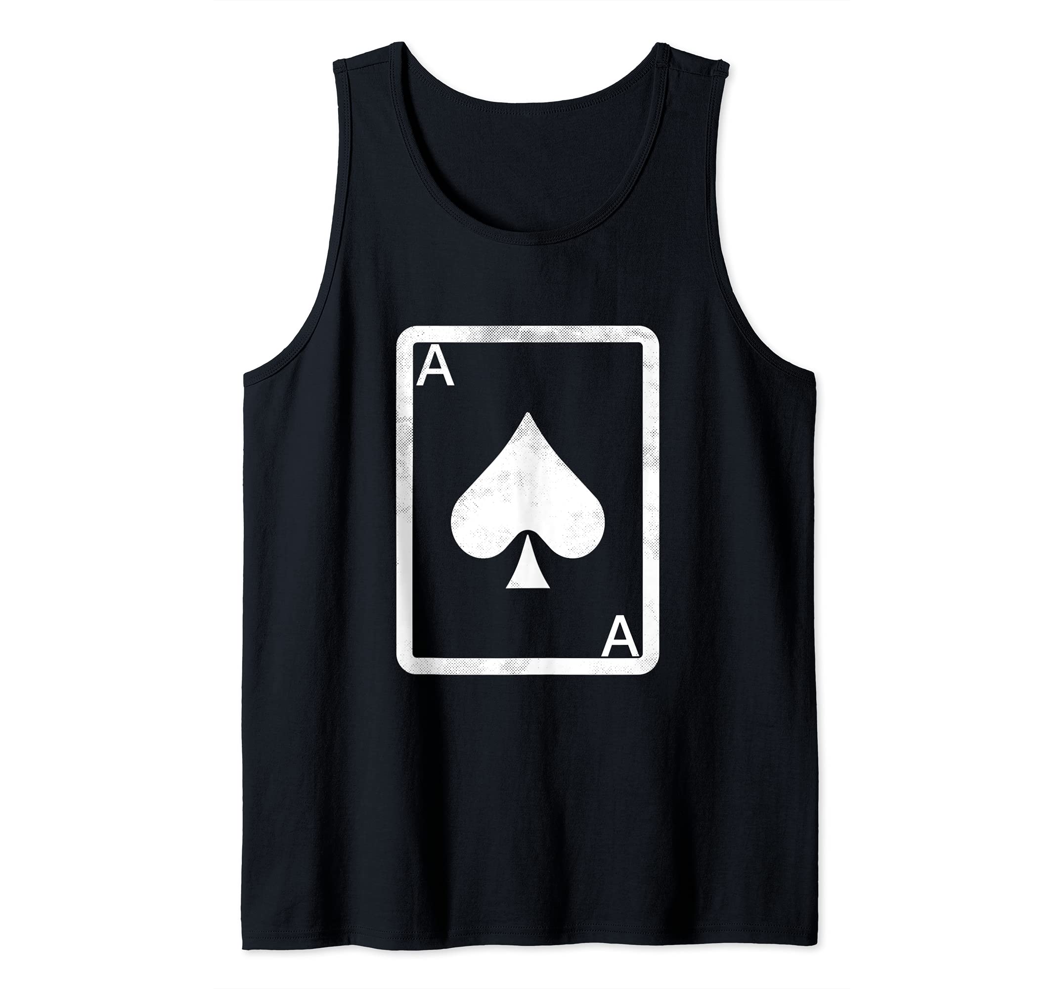 Mens Card Playing Ace Spade Card Design Poker Playing Gambling Tank Top