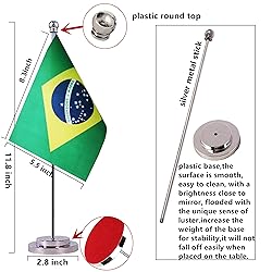 Krmkot Brazil Brazilian Desk Flag Table Flag, Small