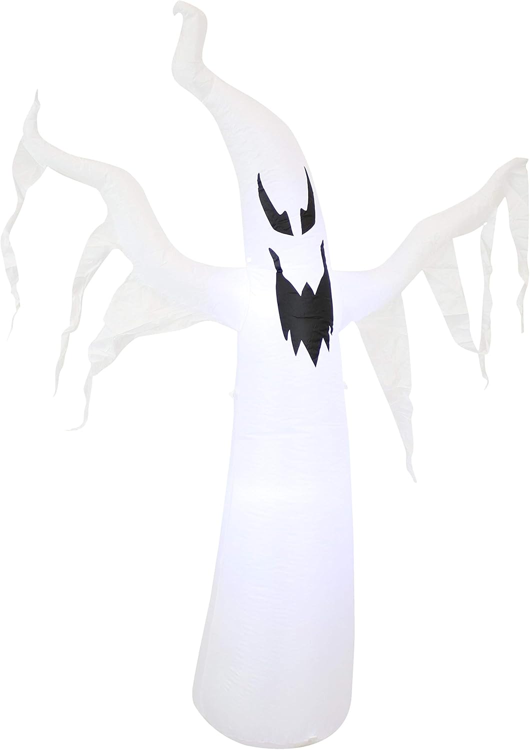 Sunnydaze Giant Inflatable Halloween Decoration - 7-Foot Diabolical Ghost - Seasonal Outdoor Blow-Up Yard and Garden Decor with Fan Blower and LED Lights