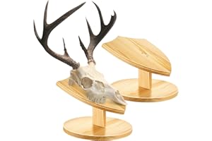 Taiyin 2 Set Deer Head Mount Kit Country Solid Wood Skull Display European Taxidermy Mount Skull Hanger Hanger Hunting Pedestal Plaque for Bear Boar Wall Table Display (Shield)