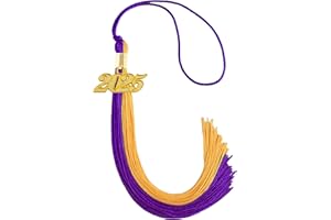 GRADFTY Graduation Tassel 2025, Purple and Gold Tassel for Graduation Cap 2025