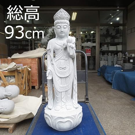 驚きの値段 総高９３cm 観音菩薩像 観音像 手作り 御影石 観音様 聖観音 その他 Www Marinemastertrailers Com