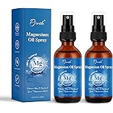 Pjordo 2 Pack Pure Magnesium Oil Spray, 100% Natural Ingredients for Caring Body, Topical Magnesium Spray for Feet & Sleep, Portable Bottle Design, Easy to Absorb and Use