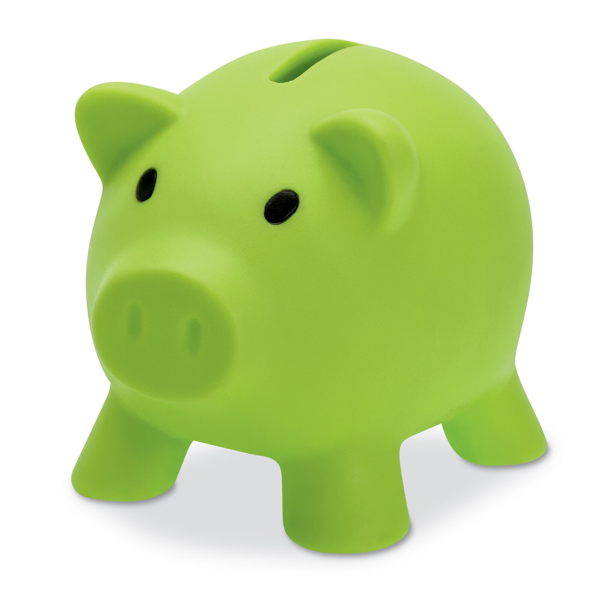 Plastic Piggy Bank/Money Box for Savings Coins - Lime