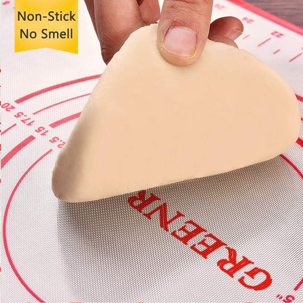 Large Silicone Pastry Mat Extra Thick Non Stick Baking Mat with Measurement Fondant Mat, Counter Mat, Dough Rolling Mat, Oven Liner, Pie Crust Mat (16''(W)24''(L)): Kitchen & Dining