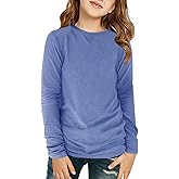 Haloumoning Girls Long Sleeve Shirts Kids Crewneck T-Shirts Fall Tops Tees 5-14 Years