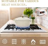 Overmont 26cm Enamelled Cast Iron Round Casserole Pot with Lid Cream view 7
