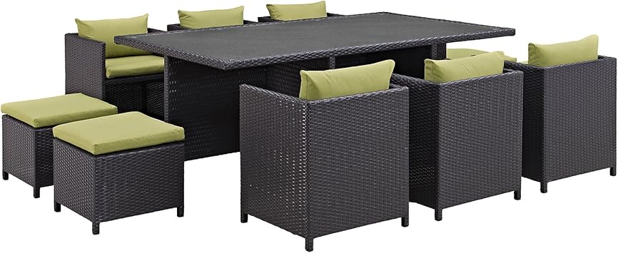 Amazon Com Modway Reversal Wicker Rattan 11 Piece Outdoor Patio