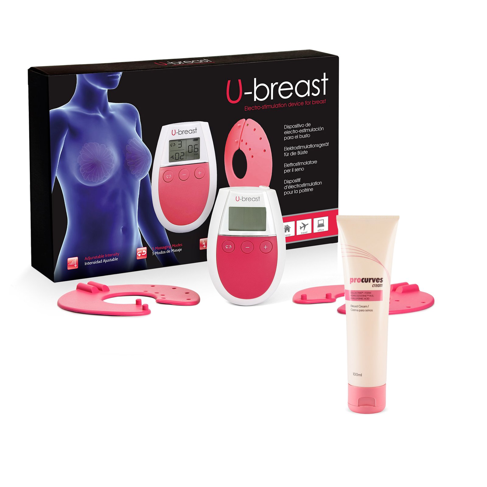 U-Breast: Electro-stimulation breast enhancement device + Procurves Cream: Natural breast enhancement cream