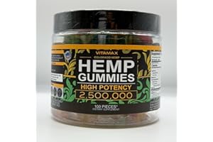Vitamax Hemp Gummies - Great for Peace & Relaxation - 2,500,000 - Natural Fruit Flavors Tasty Relief – Made in USA – Relaxing Gummies – 100ct
