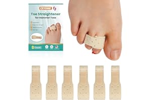 CEYOME Hammer Toe Straighteners for Women & Men - 8 Pack Cushioned Toe Wraps for Walking, Standing, Running, Toe Spacers for Crooked,Overlapping Toes - Toe Corrector for Protection & Everyday Comfort