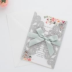 Kyutong 50Pcs Wedding Invitations with Envelopes