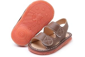 SOFMUO Baby Boys Girls Squeaky Sandals Non-Slip Soft Rubber Sole Closed Toe Infant Summer Outdoor Shoes Toddler First Walkers