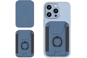 MAZYOYO 3 in 1 Mag safe Wallet, Men's Magnetic Wallet Card Cases with Cell Phone Holder, Magnetic Phone Wallet with Leather Privacy Flap for iPhone 15/14/13/12 Series, IndigoBlue