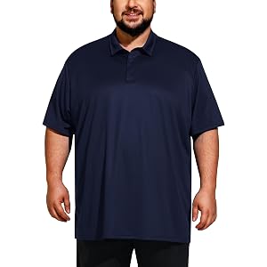 UEEKO Men's Big and Tall Polo Shirts, Moisture Wicking Dry Fit Golf Shirt, Breathable for Work Casual Short Sleeve