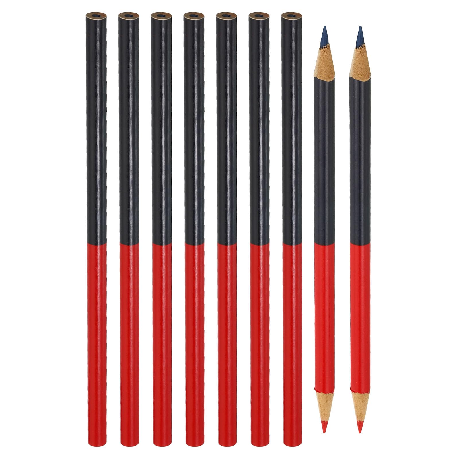 PATIKIL Red and Blue Round Pencils, 24 Pack HB Graphite Pencils Wood Pencils Double-Ended Pencil for Classroom Office Engineering Marking